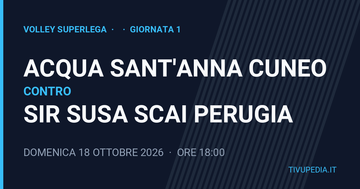 Acqua Sant'anna Cuneo contro Sir Susa Scai Perugia, Volley SuperLega