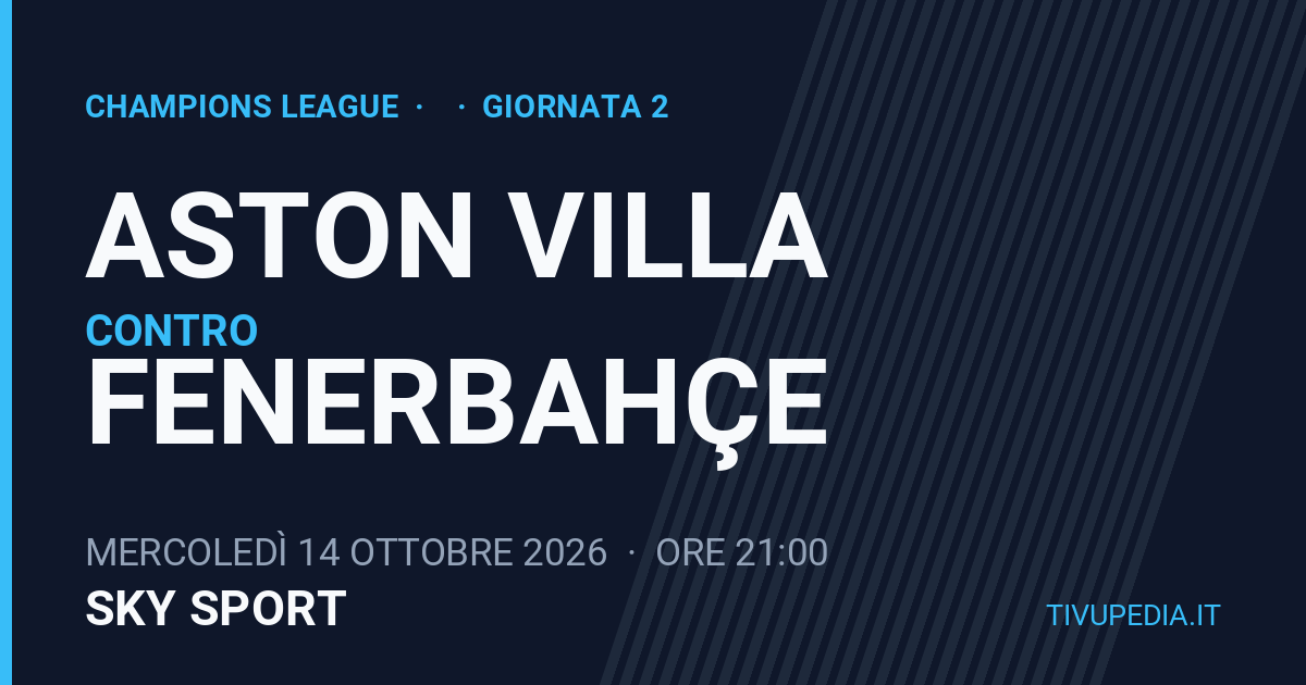 Aston Villa contro Fenerbahçe, Champions League