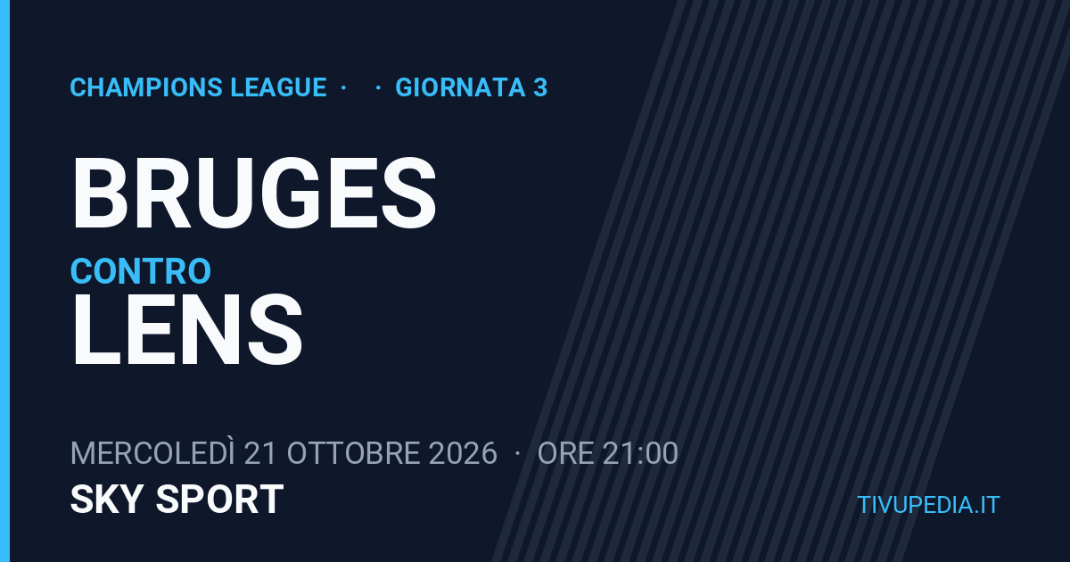Bruges contro Lens, Champions League