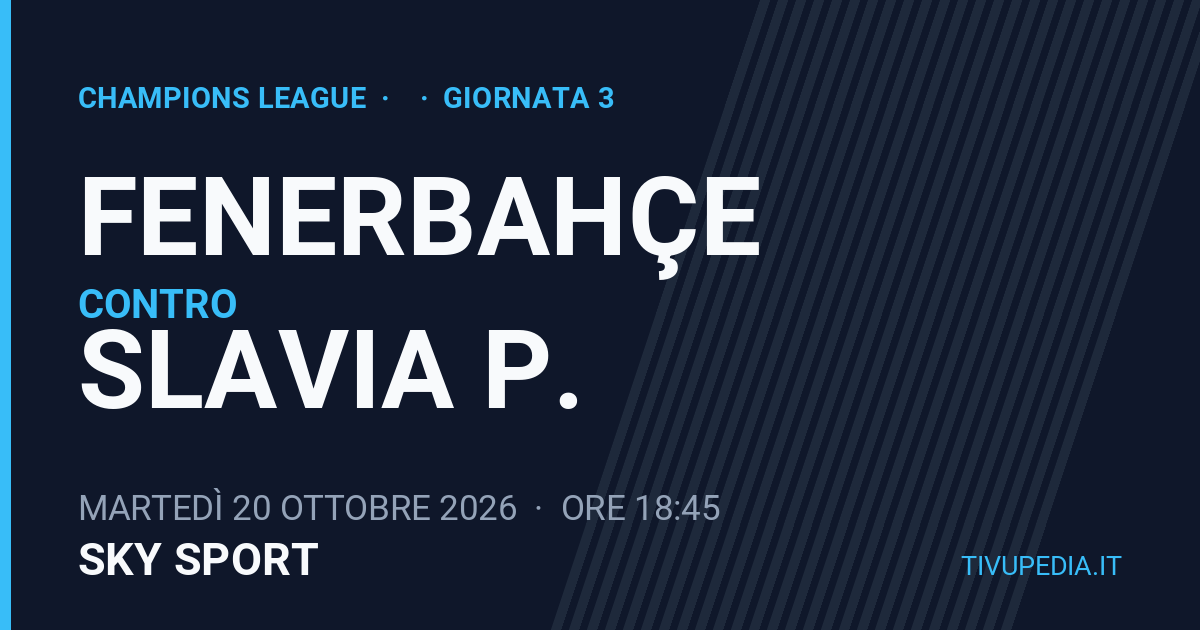 Fenerbahçe contro Slavia P., Champions League