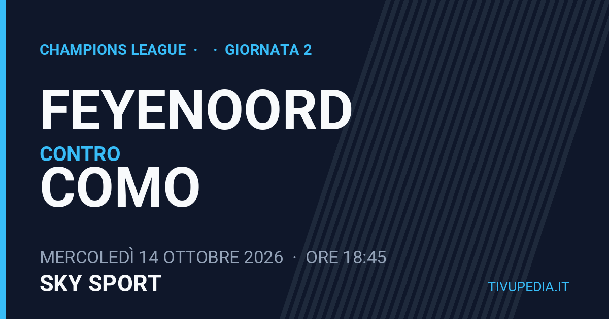 Feyenoord contro Como, Champions League