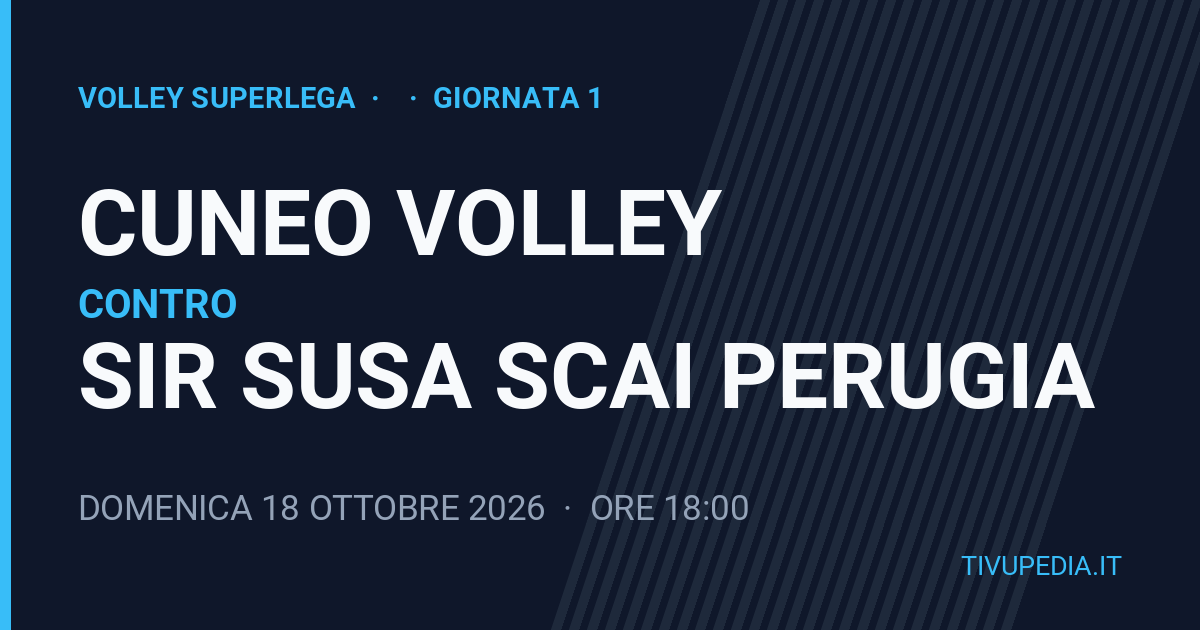 Cuneo Volley contro Sir Susa Scai Perugia, Volley SuperLega