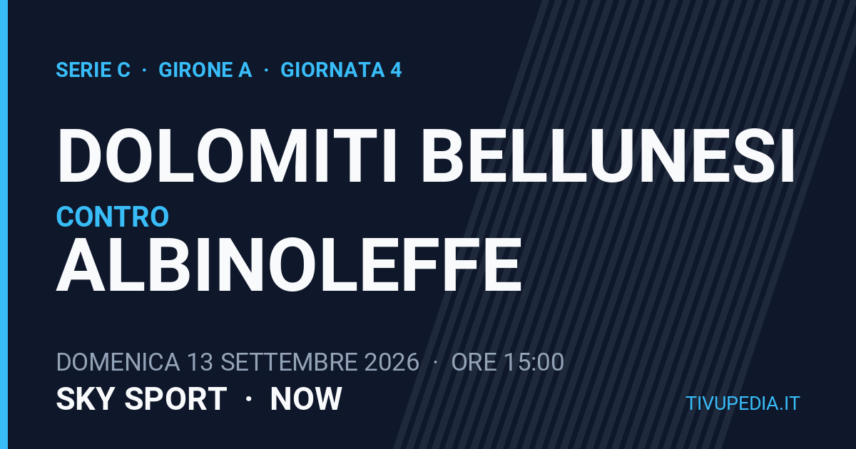 Dolomiti Bellunesi contro Albinoleffe, Serie C