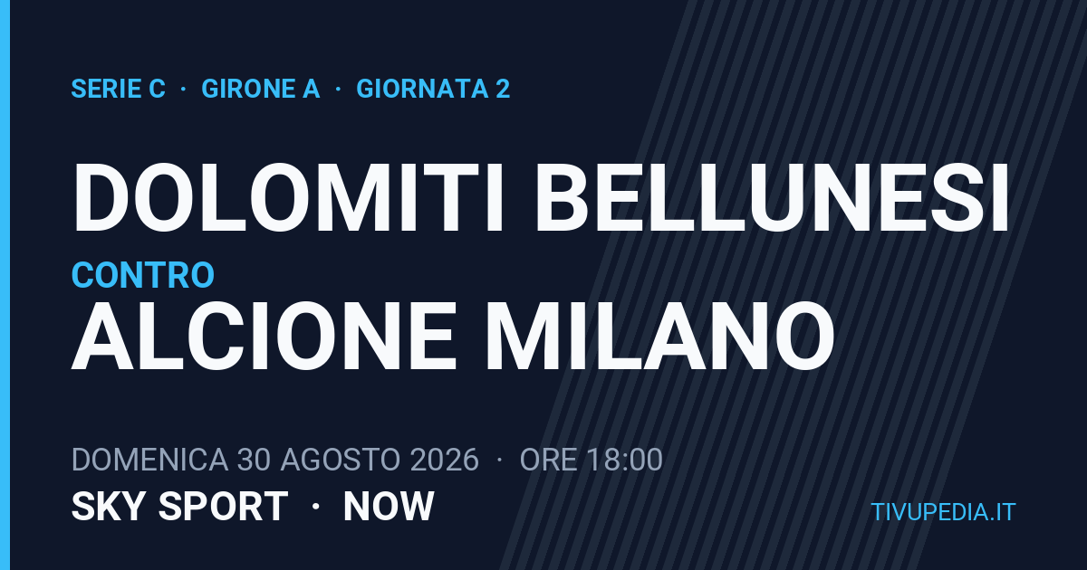 Dolomiti Bellunesi contro Alcione Milano, Serie C