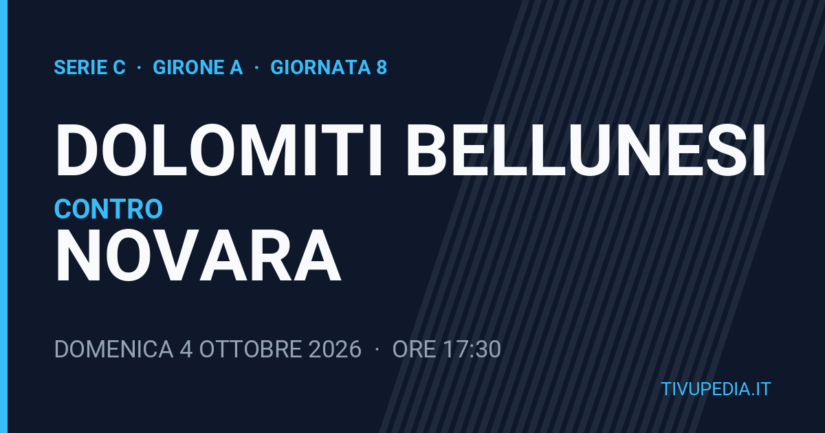 Dolomiti Bellunesi contro Novara, Serie C