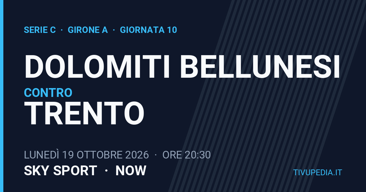 Dolomiti Bellunesi contro Trento, Serie C