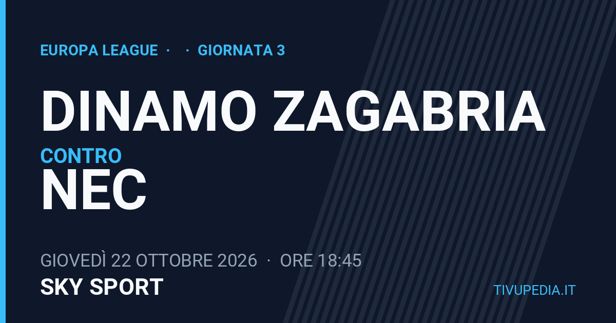 Dinamo Zagabria contro Nec, Europa League