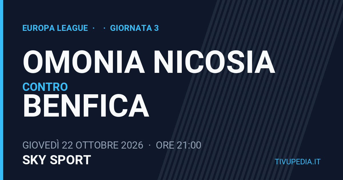 Omonia Nicosia contro Benfica, Europa League
