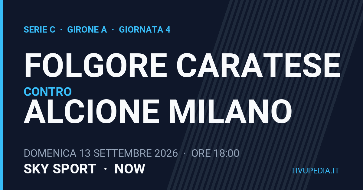 Folgore Caratese contro Alcione Milano, Serie C