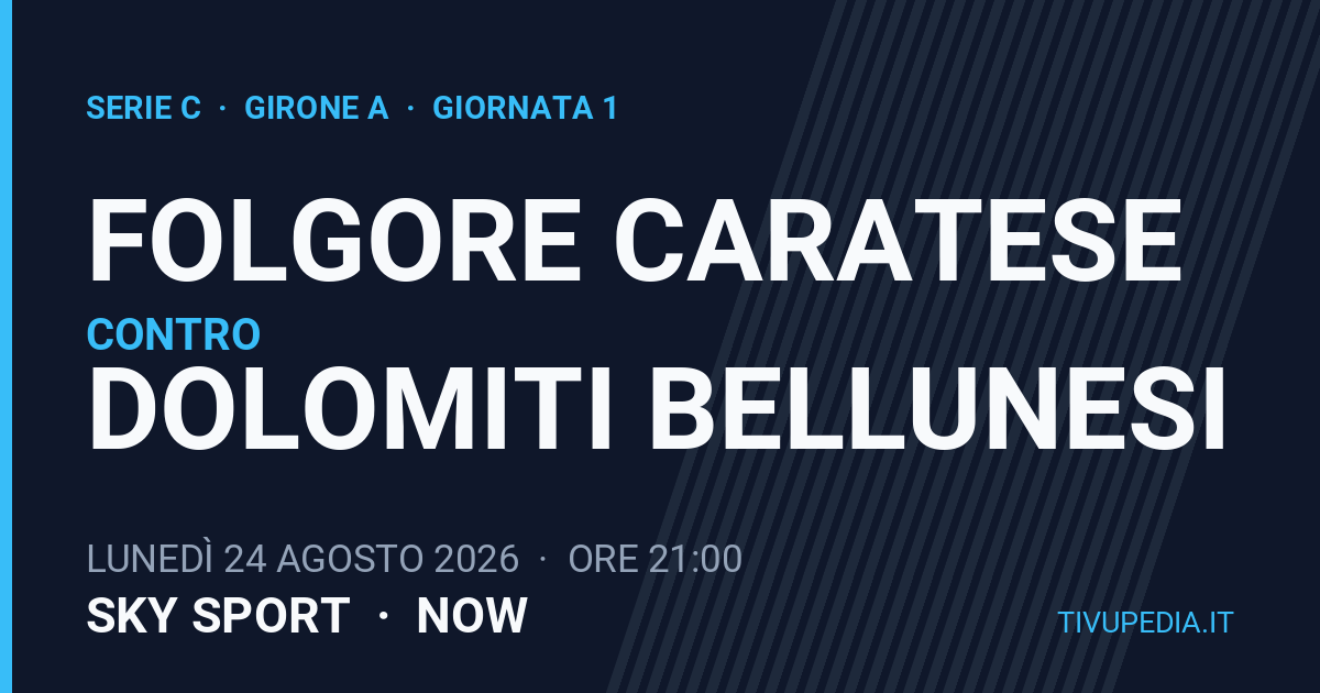 Folgore Caratese contro Dolomiti Bellunesi, Serie C
