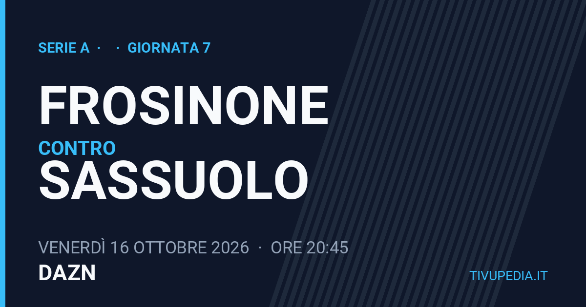 Frosinone contro Sassuolo, Serie A