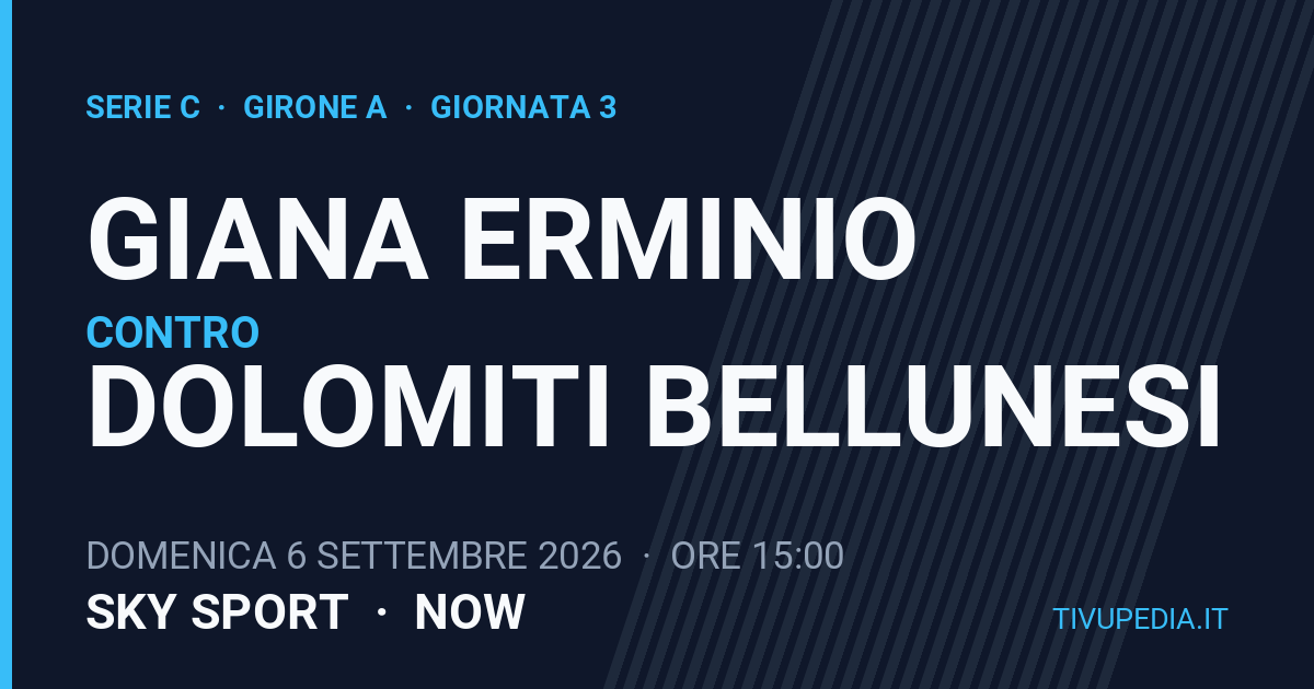 Giana Erminio contro Dolomiti Bellunesi, Serie C