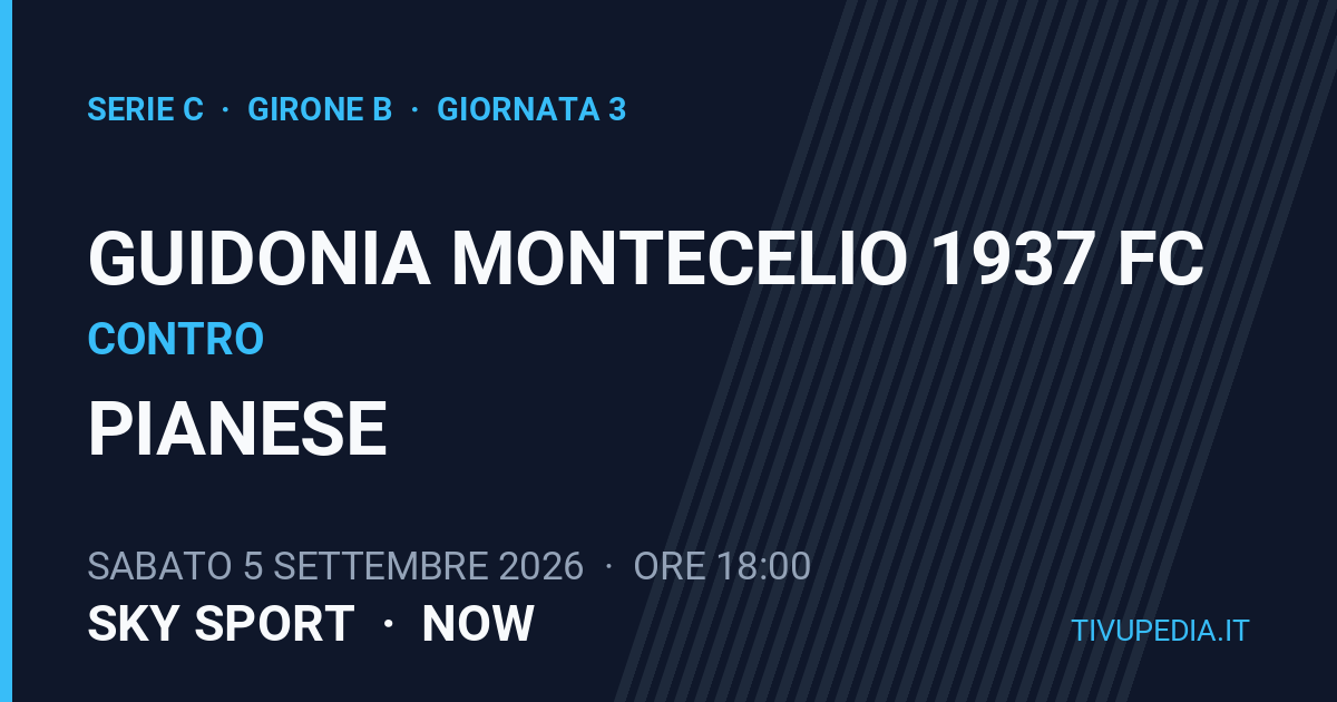 Guidonia Montecelio 1937 FC contro Pianese, Serie C