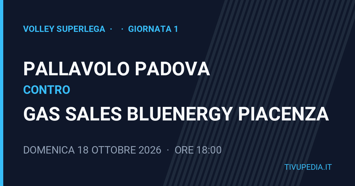 Pallavolo Padova contro Gas Sales Bluenergy Piacenza, Volley SuperLega