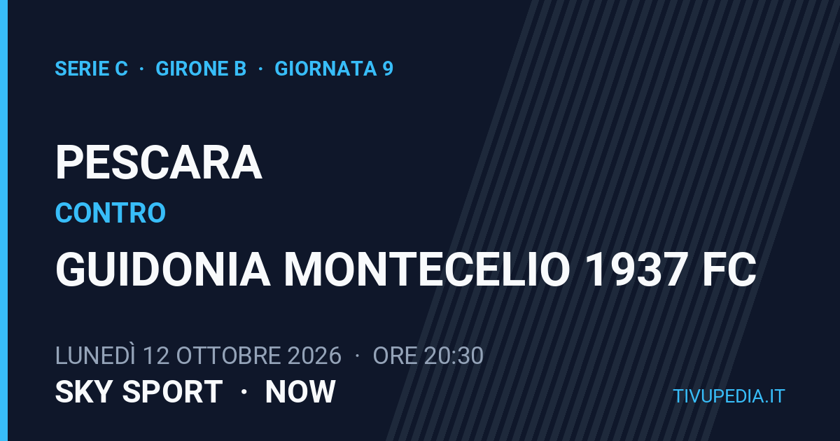 Pescara contro Guidonia Montecelio 1937 FC, Serie C