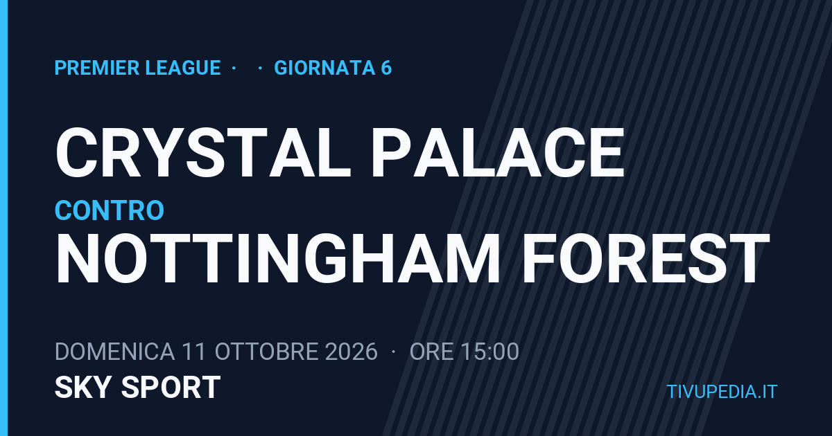 Crystal Palace contro Nottingham Forest, Premier League
