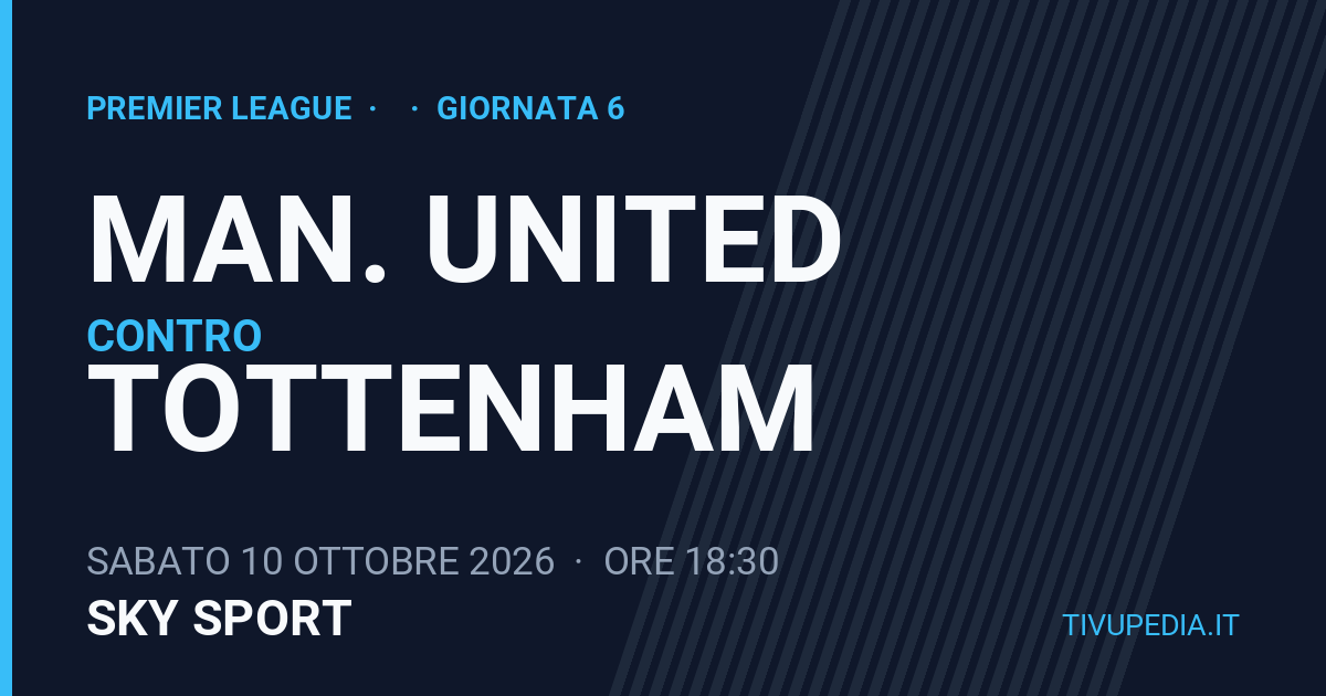 Man. United contro Tottenham, Premier League