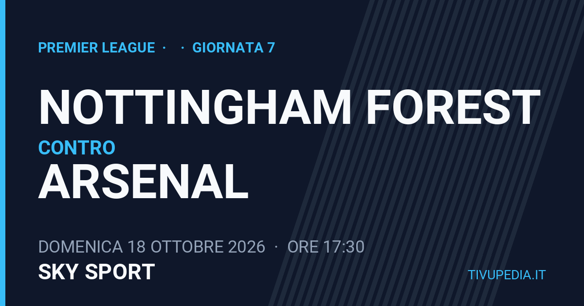 Nottingham Forest contro Arsenal, Premier League