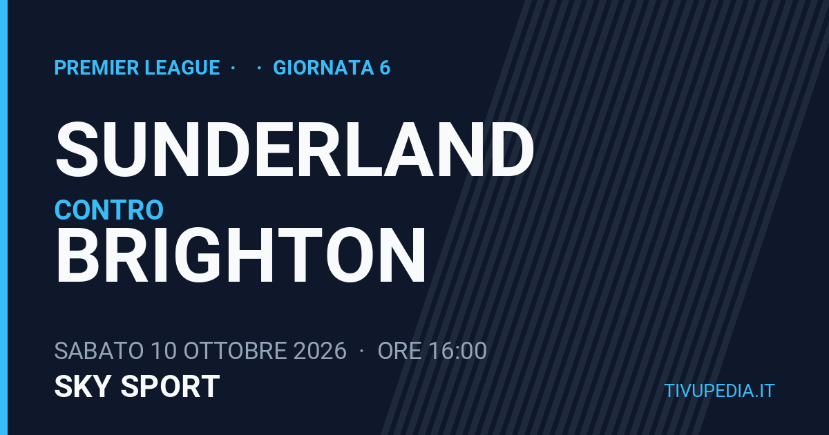 Sunderland contro Brighton, Premier League