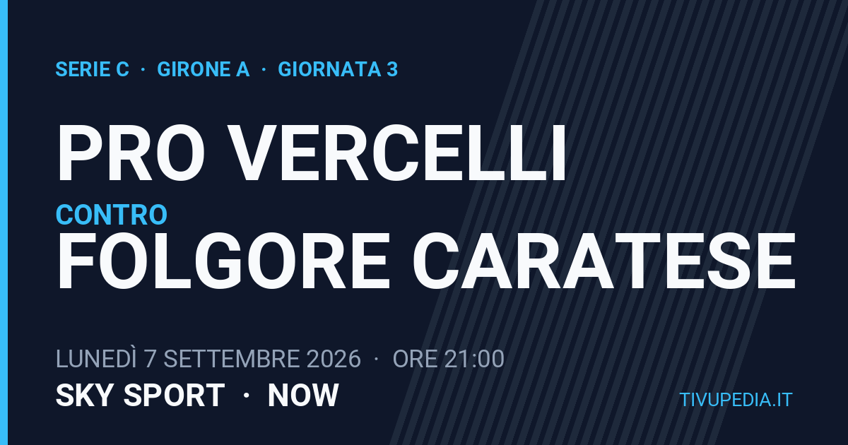 Pro Vercelli contro Folgore Caratese, Serie C