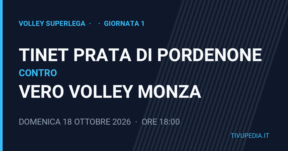 Tinet Prata Di Pordenone contro Vero Volley Monza, Volley SuperLega