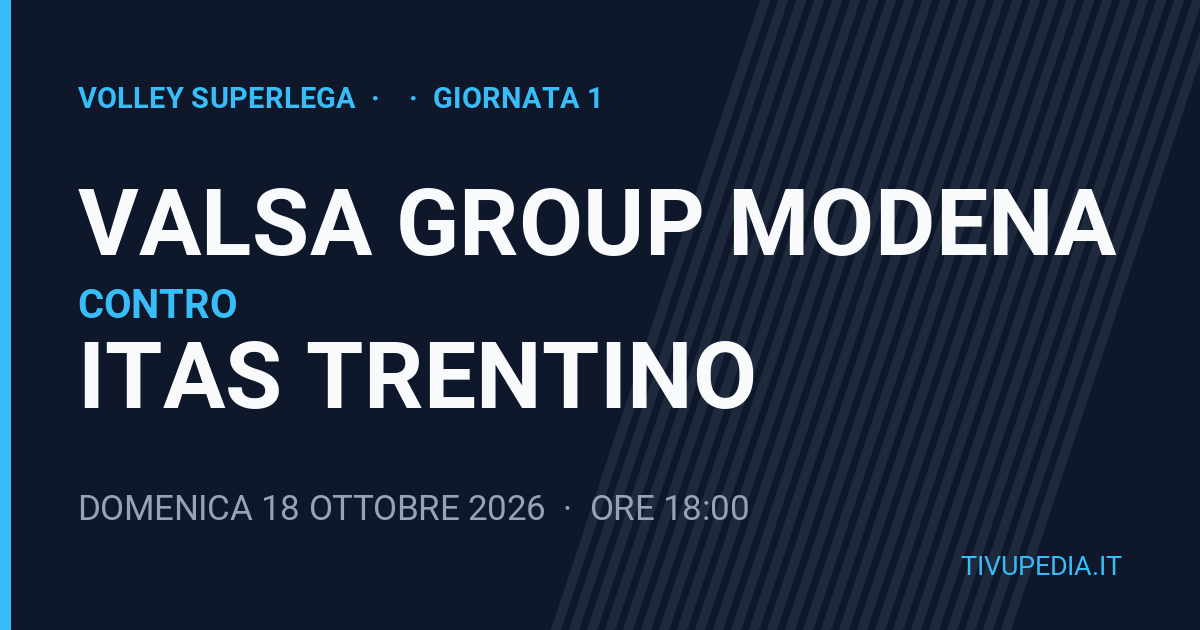 Valsa Group Modena contro Itas Trentino, Volley SuperLega