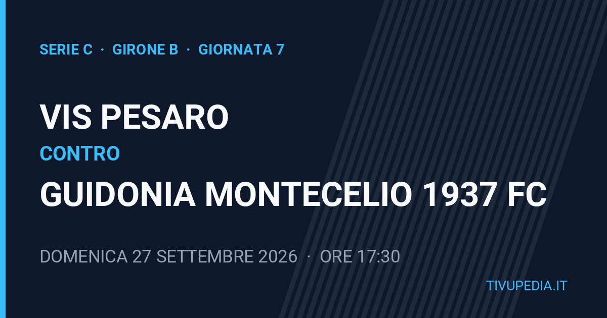 Vis Pesaro contro Guidonia Montecelio 1937 FC, Serie C
